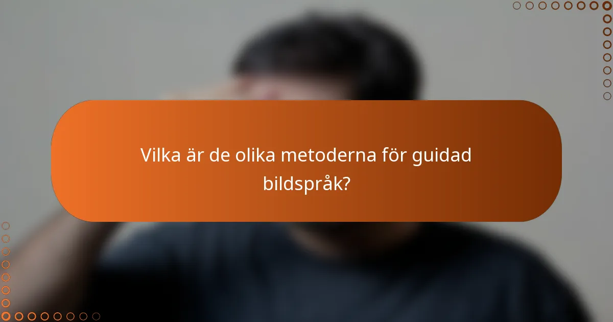 Vilka är de olika metoderna för guidad bildspråk?